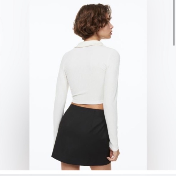 H&M DIVIDED Ribbed Collared Crop Top - Picture 5 of 8
